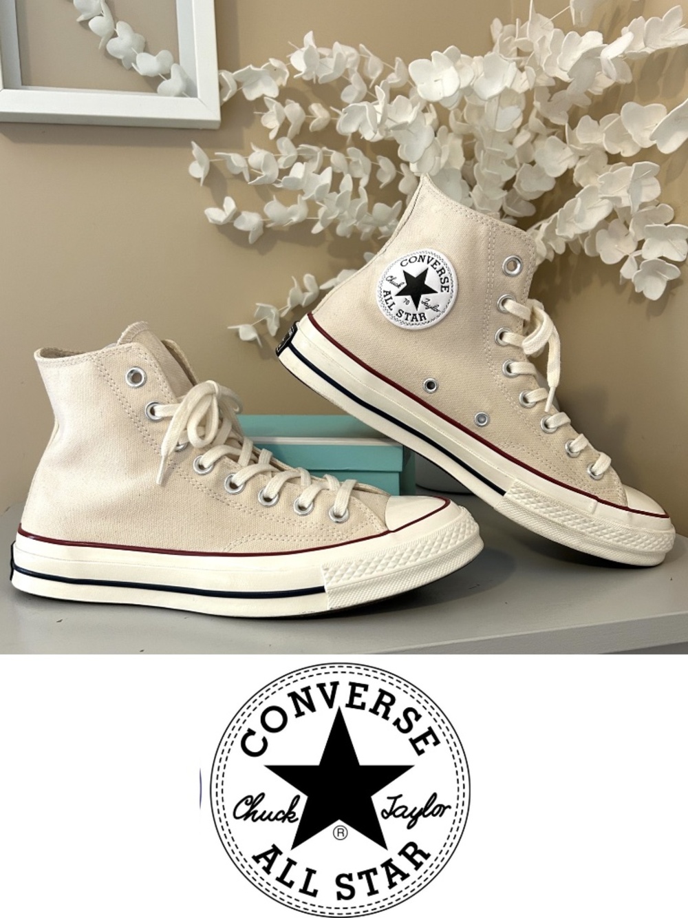 Converse Chuck Taylor 70 High Top Unisex Sneakers in Parchment Size Mens7 Wom9